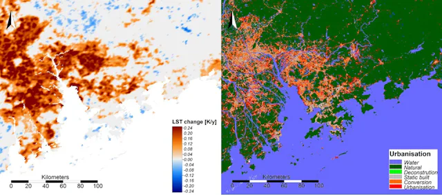 Different types of land cover changes in the PRD region from 2000 to 2015 1